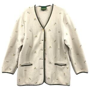 Geiger of Austria Vintage Wool Jacket Flower Embroidered Size Small